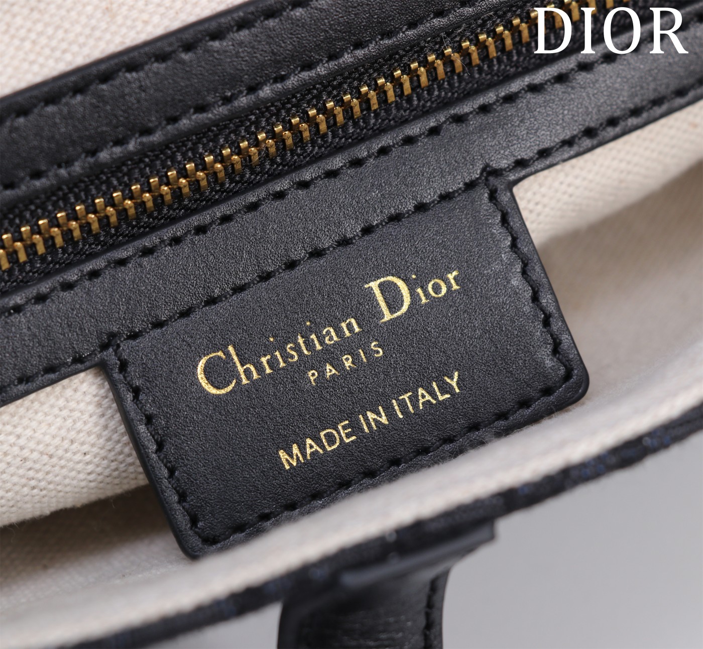 Saddle Bag with Strap Black Dior Oblique Jacquard 